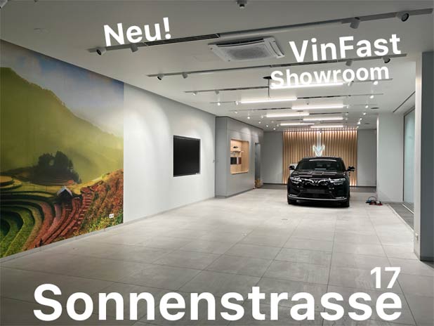 VinFast eröffnet Showroom in der Sonnenstrasse im Juni 2023 Foto: Marikka-Laila Maisel