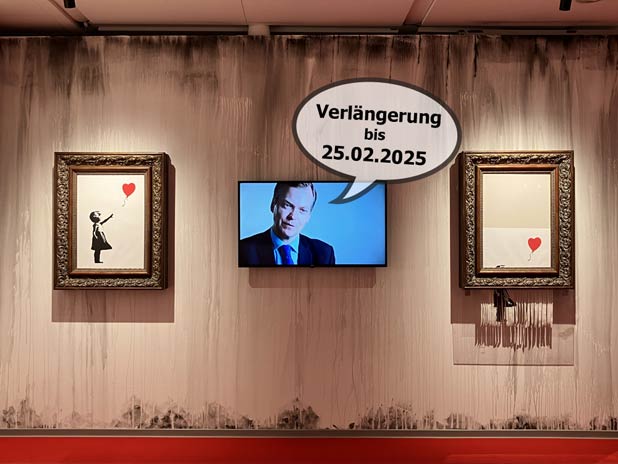 House of Banksy in München verlängert seine Ausstellung bis 25.02.2025 Foto: Marikka-Laila Maisel